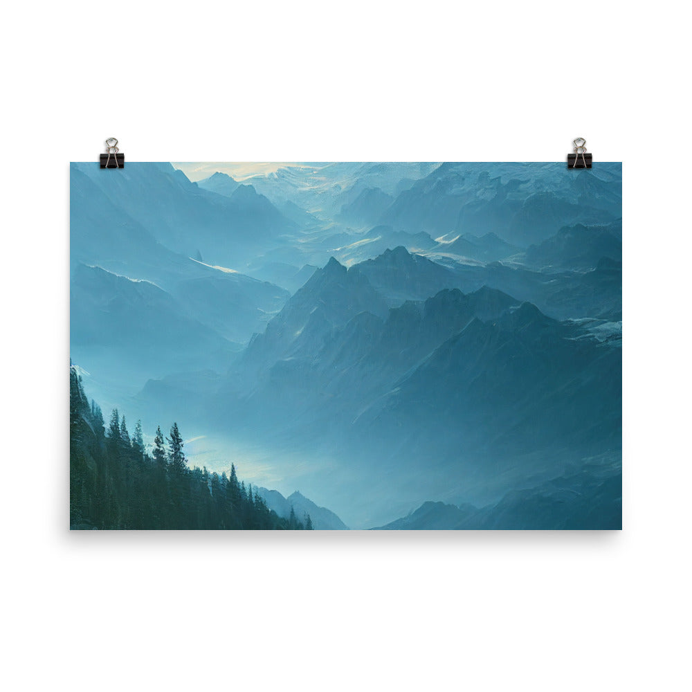 Gebirge, Wald und Bach - Poster berge xxx 61 x 91.4 cm