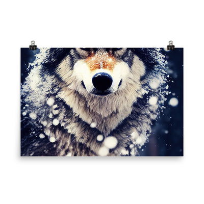 Wolf im Schnee - Episches Foto - Poster camping xxx 61 x 91.4 cm