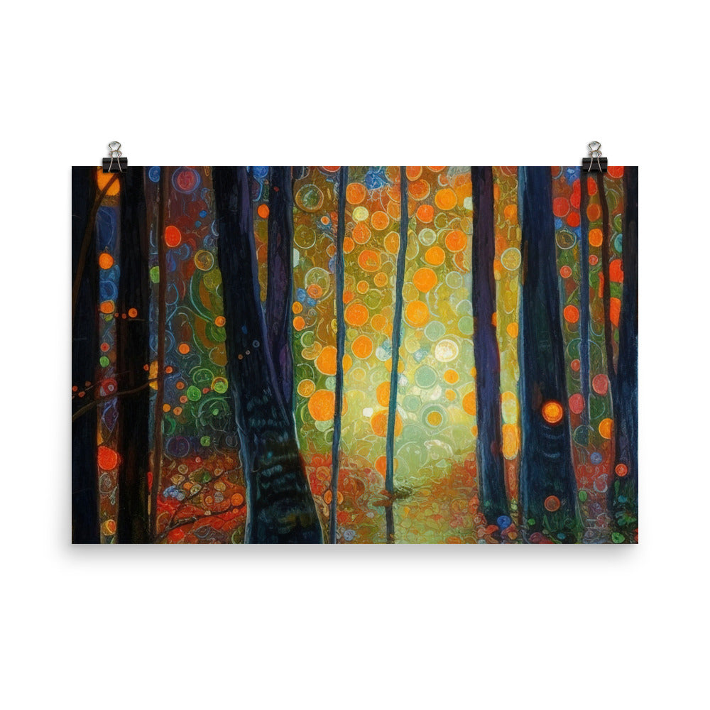 Wald voller Bäume - Herbstliche Stimmung - Malerei - Poster camping xxx 61 x 91.4 cm