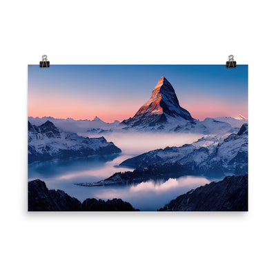 Matternhorn - Nebel - Berglandschaft - Malerei - Poster berge xxx 61 x 91.4 cm