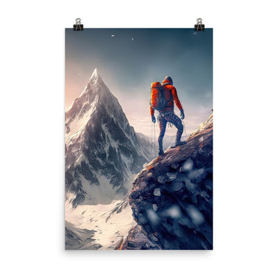 Bergsteiger auf Berg - Epische Malerei - Poster klettern xxx 61 x 91.4 cm