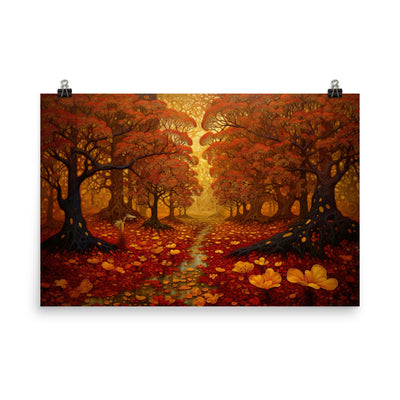 Wald im Herbst und kleiner Bach - Poster camping xxx 61 x 91.4 cm