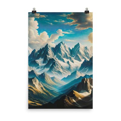 Ein Gemälde von Bergen, das eine epische Atmosphäre ausstrahlt. Kunst der Frührenaissance - Poster berge xxx yyy zzz 61 x 91.4 cm