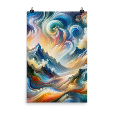Ätherische schöne Alpen in lebendigen Farbwirbeln - Abstrakte Berge - Poster berge xxx yyy zzz 61 x 91.4 cm