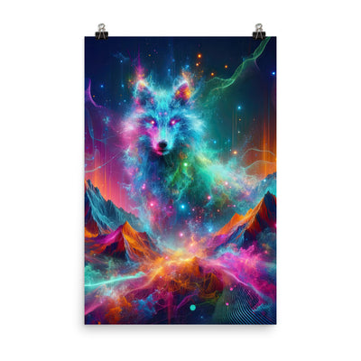 Alpen und Wolf: Lebendige Farben und schimmernde Lichtpartikel (AN) - Poster xxx yyy zzz 61 x 91.4 cm