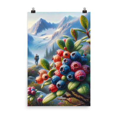 Ölgemälde einer Nahaufnahme von Alpenbeeren in satten Farben und zarten Texturen - Poster wandern xxx yyy zzz 61 x 91.4 cm