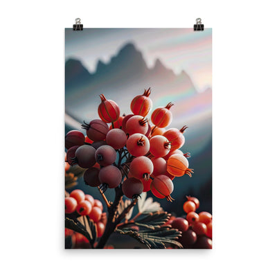 Foto einer Gruppe von Alpenbeeren mit kräftigen Farben und detaillierten Texturen - Poster berge xxx yyy zzz 61 x 91.4 cm