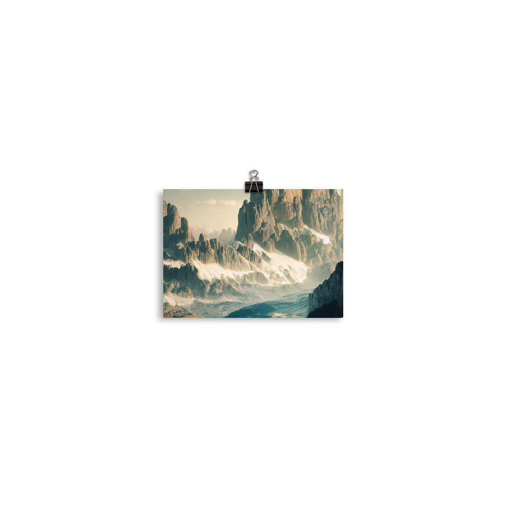 Dolomiten - Landschaftsmalerei - Poster berge xxx 12.7 x 17.8 cm