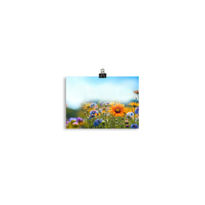 Foto von Blumen im Sonnenschein - Nahaufnahme - Poster camping xxx 12.7 x 17.8 cm