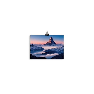 Matternhorn - Nebel - Berglandschaft - Malerei - Poster berge xxx 12.7 x 17.8 cm