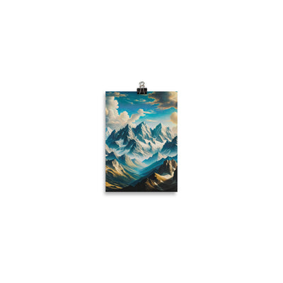 Ein Gemälde von Bergen, das eine epische Atmosphäre ausstrahlt. Kunst der Frührenaissance - Poster berge xxx yyy zzz 12.7 x 17.8 cm