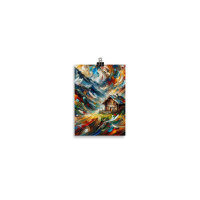 Expressionistisches Farbchaos der Alpen und Schönheit der Berge - Abstrakt - Poster berge xxx yyy zzz 12.7 x 17.8 cm