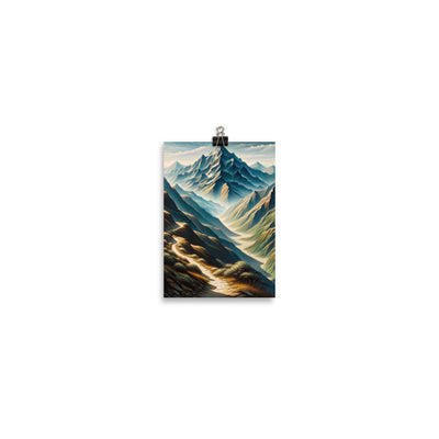 Berglandschaft: Acrylgemälde mit hervorgehobenem Pfad - Poster berge xxx yyy zzz 12.7 x 17.8 cm