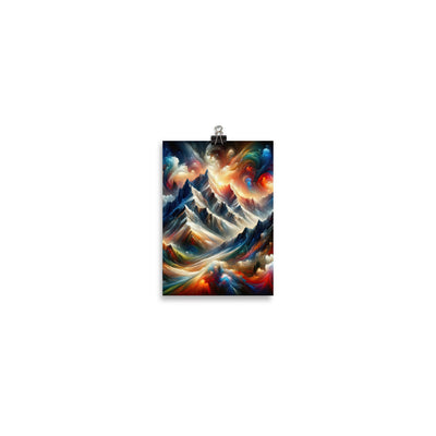 Expressionistische Alpen, Berge: Gemälde mit Farbexplosion - Poster berge xxx yyy zzz 12.7 x 17.8 cm