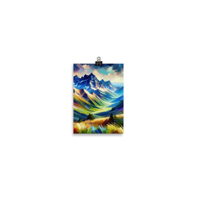 Impressionistische Alpen, lebendige Farbtupfer und Lichteffekte - Poster berge xxx yyy zzz 12.7 x 17.8 cm