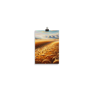 Ölgemälde eines bayerischen Weizenfeldes, endlose goldene Halme (TR) - Poster xxx yyy zzz 12.7 x 17.8 cm
