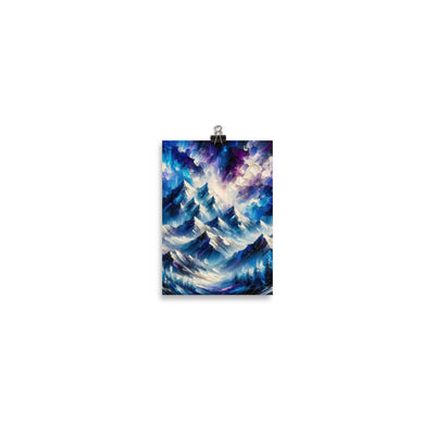 Alpenabstraktion mit dramatischem Himmel in Öl - Poster berge xxx yyy zzz 12.7 x 17.8 cm