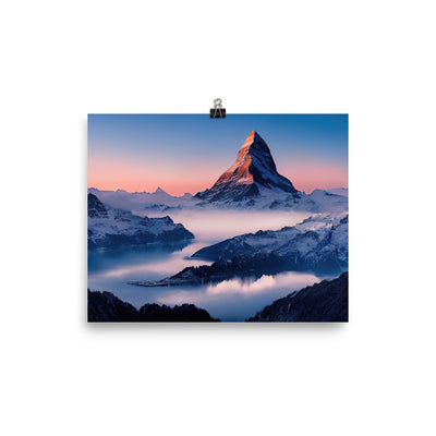 Matternhorn - Nebel - Berglandschaft - Malerei - Poster berge xxx 20.3 x 25.4 cm