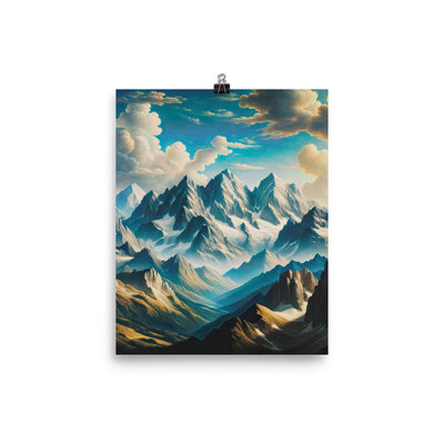 Ein Gemälde von Bergen, das eine epische Atmosphäre ausstrahlt. Kunst der Frührenaissance - Poster berge xxx yyy zzz 20.3 x 25.4 cm