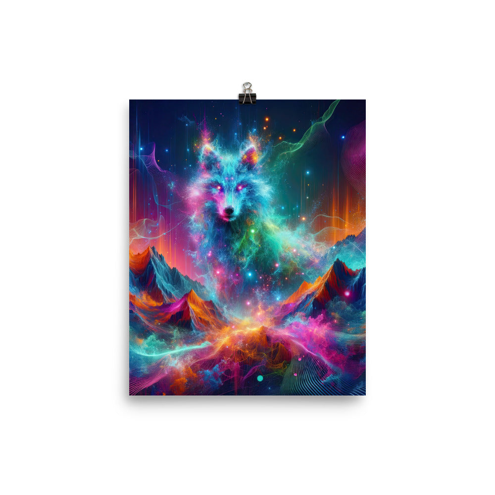 Alpen und Wolf: Lebendige Farben und schimmernde Lichtpartikel (AN) - Poster xxx yyy zzz 20.3 x 25.4 cm