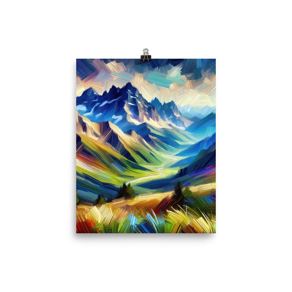 Impressionistische Alpen, lebendige Farbtupfer und Lichteffekte - Poster berge xxx yyy zzz 20.3 x 25.4 cm