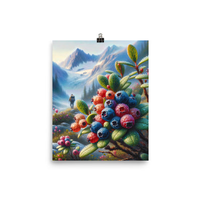 Ölgemälde einer Nahaufnahme von Alpenbeeren in satten Farben und zarten Texturen - Poster wandern xxx yyy zzz 20.3 x 25.4 cm