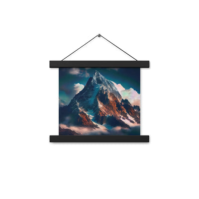Berge und Nebel - Premium Poster mit Aufhängung berge xxx Black 25.4 x 25.4 cm