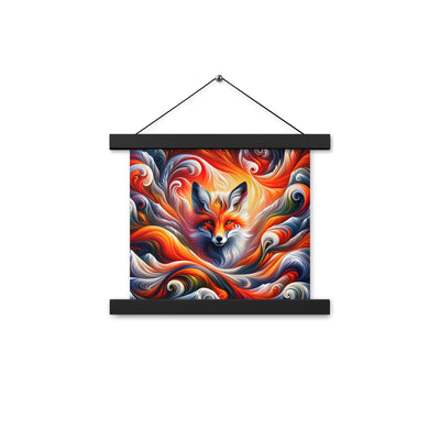 Abstraktes Kunstwerk, das den Geist der Alpen verkörpert. Leuchtender Fuchs in den Farben Orange, Rot, Weiß - Enhanced Matte Paper camping xxx yyy zzz 25.4 x 25.4 cm