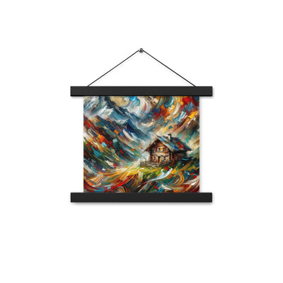 Expressionistisches Farbchaos der Alpen und Schönheit der Berge - Abstrakt - Premium Poster mit Aufhängung berge xxx yyy zzz 25.4 x 25.4 cm