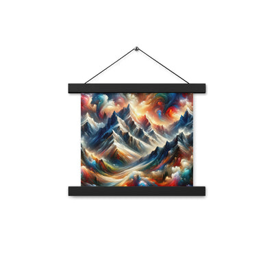 Expressionistische Alpen, Berge: Gemälde mit Farbexplosion - Premium Poster mit Aufhängung berge xxx yyy zzz 25.4 x 25.4 cm