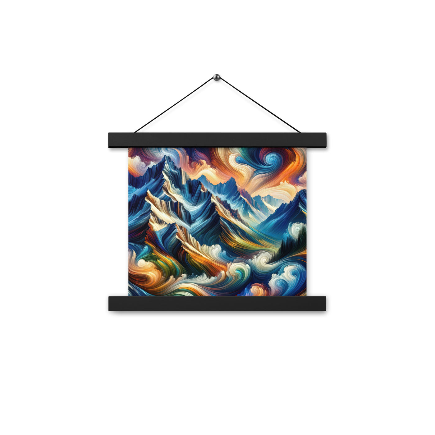 Abstrakte Kunst der Alpen mit lebendigen Farben und wirbelnden Mustern, majestätischen Gipfel und Täler - Enhanced Matte Paper Poster berge xxx yyy zzz 25.4 x 25.4 cm