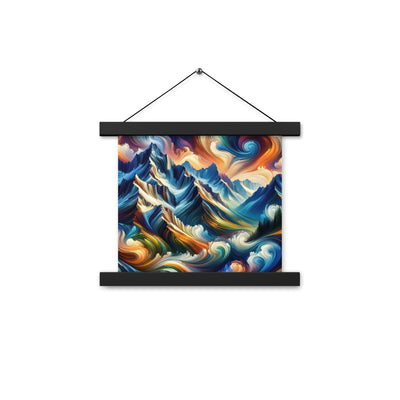 Abstrakte Kunst der Alpen mit lebendigen Farben und wirbelnden Mustern, majestätischen Gipfel und Täler - Enhanced Matte Paper Poster berge xxx yyy zzz 25.4 x 25.4 cm