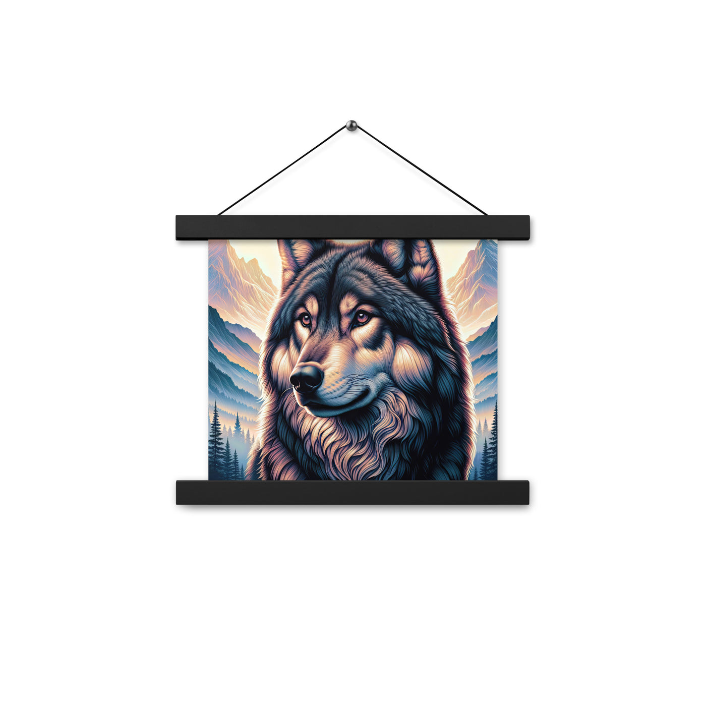 Majestätischer, glänzender Wolf in leuchtender Illustration (AN) - Premium Poster mit Aufhängung xxx yyy zzz 25.4 x 25.4 cm