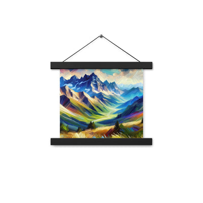 Impressionistische Alpen, lebendige Farbtupfer und Lichteffekte - Premium Poster mit Aufhängung berge xxx yyy zzz 25.4 x 25.4 cm