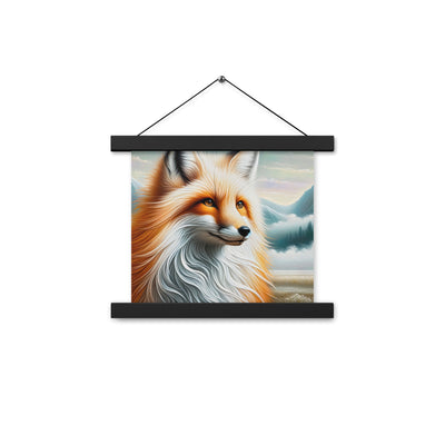 Ölgemälde eines anmutigen, intelligent blickenden Fuchses in Orange-Weiß - Premium Poster mit Aufhängung camping xxx yyy zzz 25.4 x 25.4 cm
