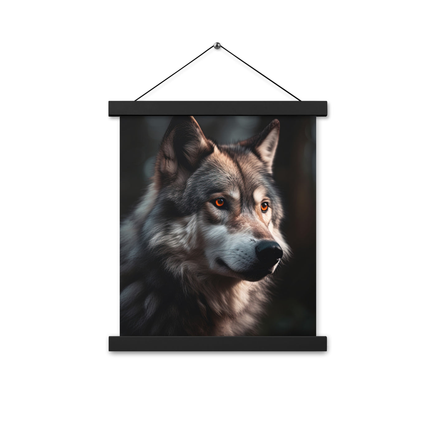 Wolf Porträt - Fotorealistische Malerei - Premium Poster mit Aufhängung camping xxx 27.9 x 35.6 cm