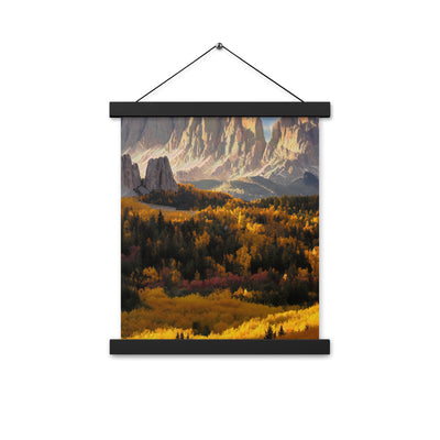Dolomiten Berge - Malerei - Premium Poster mit Aufhängung berge xxx 27.9 x 35.6 cm