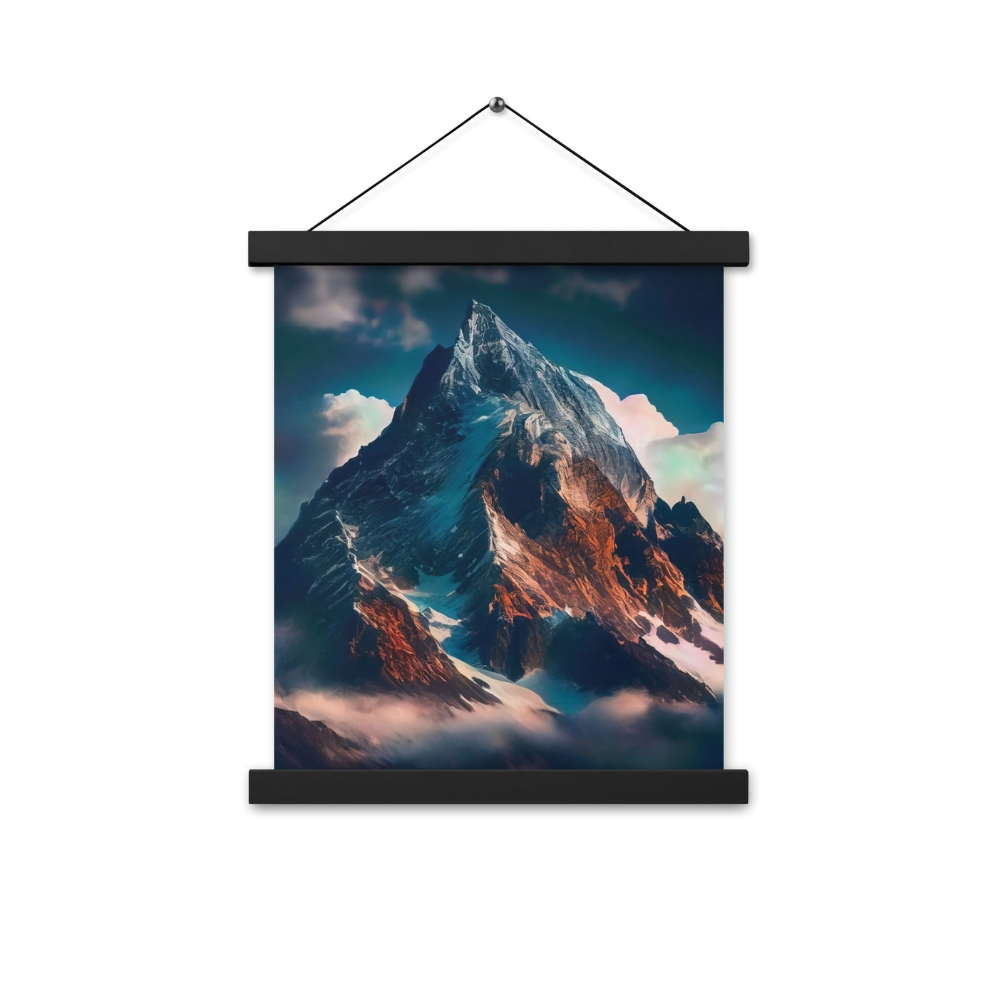 Berge und Nebel - Premium Poster mit Aufhängung berge xxx Black 27.9 x 35.6 cm