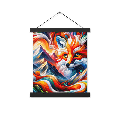 Abstrakte Kunst der Alpen voller lebendiger Farben und dynamischer Bewegung. Es dominiert ein farbiger Fuchs - Enhanced Matte Paper camping xxx yyy zzz 27.9 x 35.6 cm