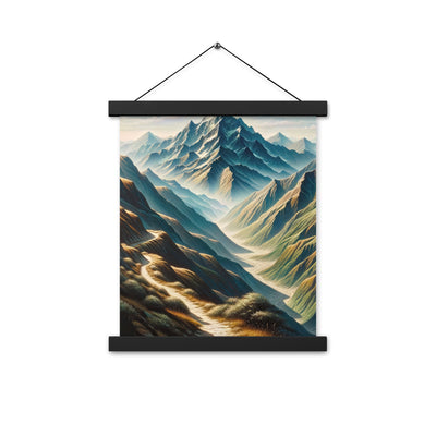 Berglandschaft: Acrylgemälde mit hervorgehobenem Pfad - Premium Poster mit Aufhängung berge xxx yyy zzz 27.9 x 35.6 cm