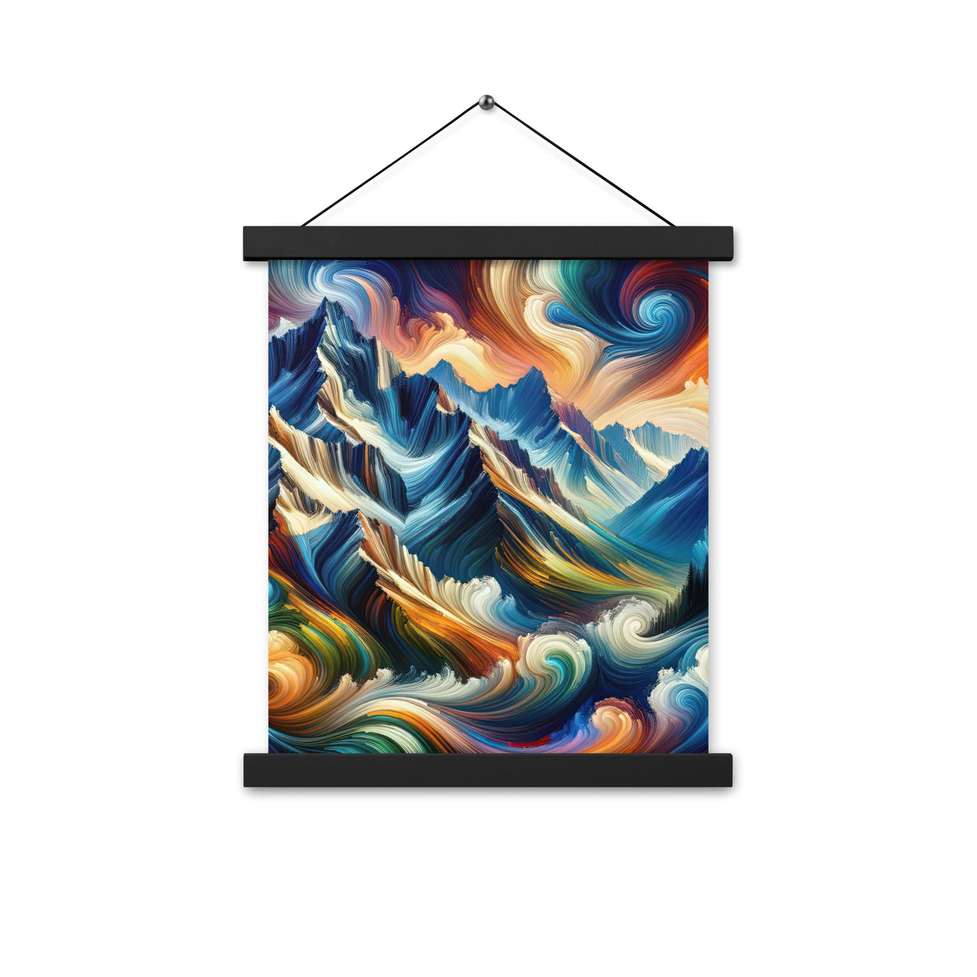 Abstrakte Kunst der Alpen mit lebendigen Farben und wirbelnden Mustern, majestätischen Gipfel und Täler - Enhanced Matte Paper Poster berge xxx yyy zzz 27.9 x 35.6 cm