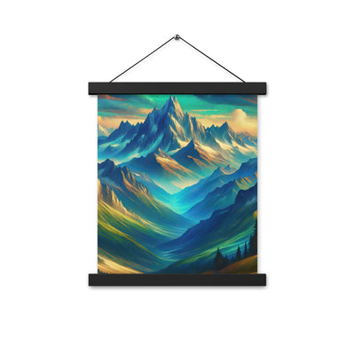 Atemberaubende alpine Komposition mit majestätischen Gipfeln und Tälern - Premium Poster mit Aufhängung berge xxx yyy zzz 27.9 x 35.6 cm