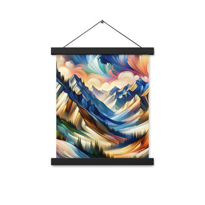 Alpen in abstrakter Expressionismus-Manier, wilde Pinselstriche - Premium Poster mit Aufhängung berge xxx yyy zzz 27.9 x 35.6 cm