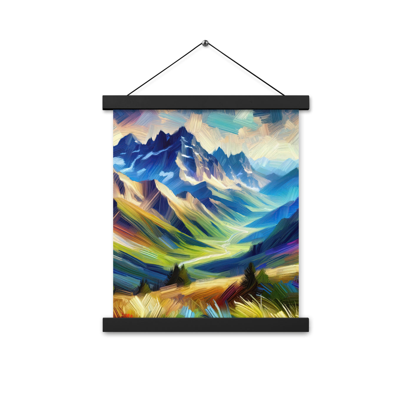 Impressionistische Alpen, lebendige Farbtupfer und Lichteffekte - Premium Poster mit Aufhängung berge xxx yyy zzz 27.9 x 35.6 cm