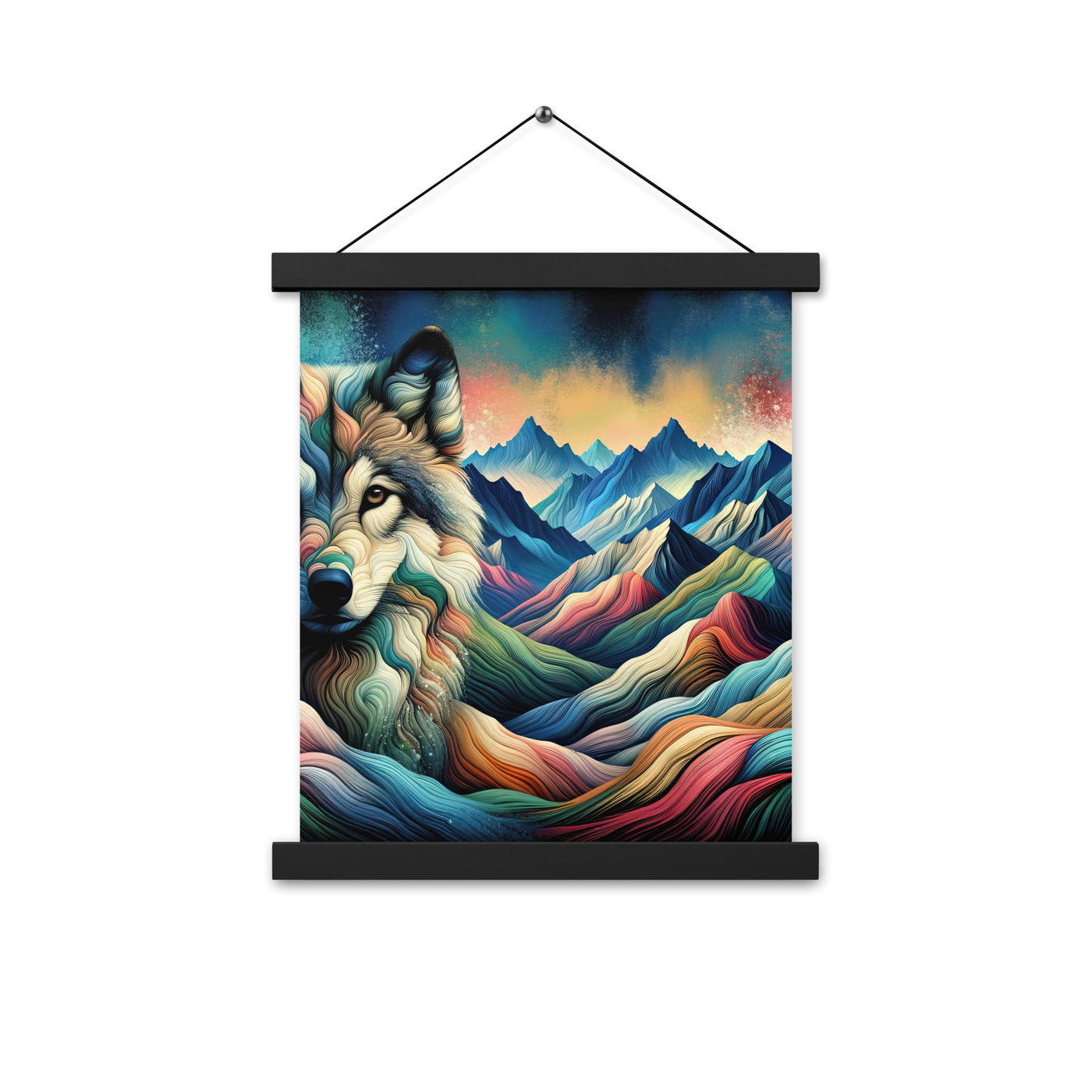 Traumhaftes Alpenpanorama mit Wolf in wechselnden Farben und Mustern (AN) - Premium Poster mit Aufhängung xxx yyy zzz 27.9 x 35.6 cm