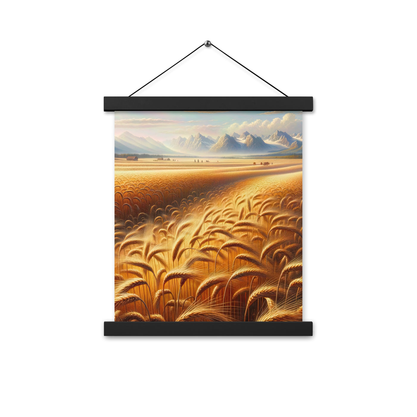Ölgemälde eines bayerischen Weizenfeldes, endlose goldene Halme (TR) - Premium Poster mit Aufhängung xxx yyy zzz 27.9 x 35.6 cm