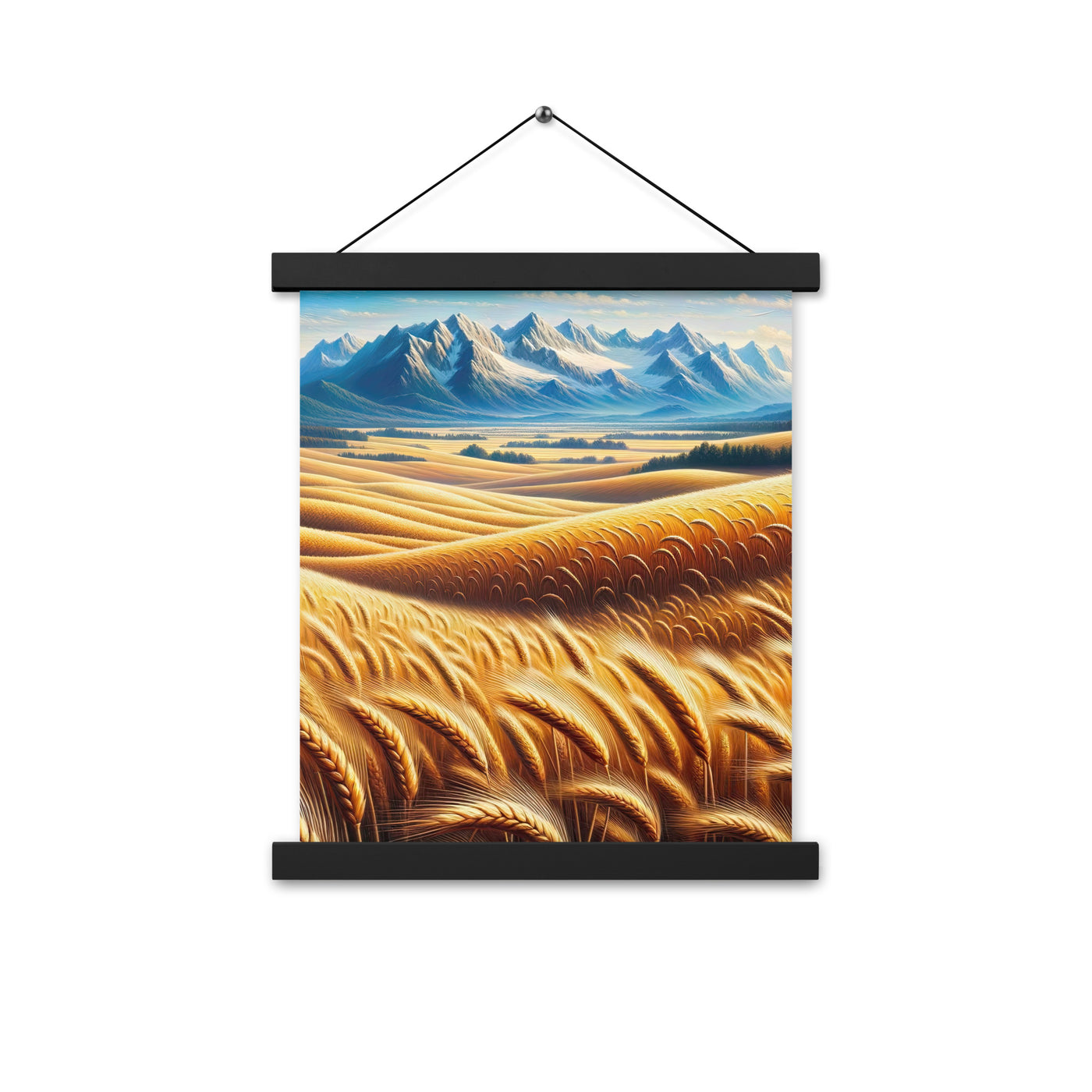 Ölgemälde eines weiten bayerischen Weizenfeldes, golden im Wind (TR) - Premium Poster mit Aufhängung xxx yyy zzz 27.9 x 35.6 cm