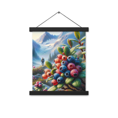 Ölgemälde einer Nahaufnahme von Alpenbeeren in satten Farben und zarten Texturen - Premium Poster mit Aufhängung wandern xxx yyy zzz 27.9 x 35.6 cm
