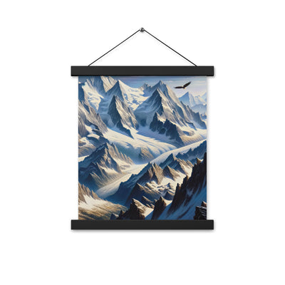Ölgemälde der Alpen mit hervorgehobenen zerklüfteten Geländen im Licht und Schatten - Premium Poster mit Aufhängung berge xxx yyy zzz 27.9 x 35.6 cm