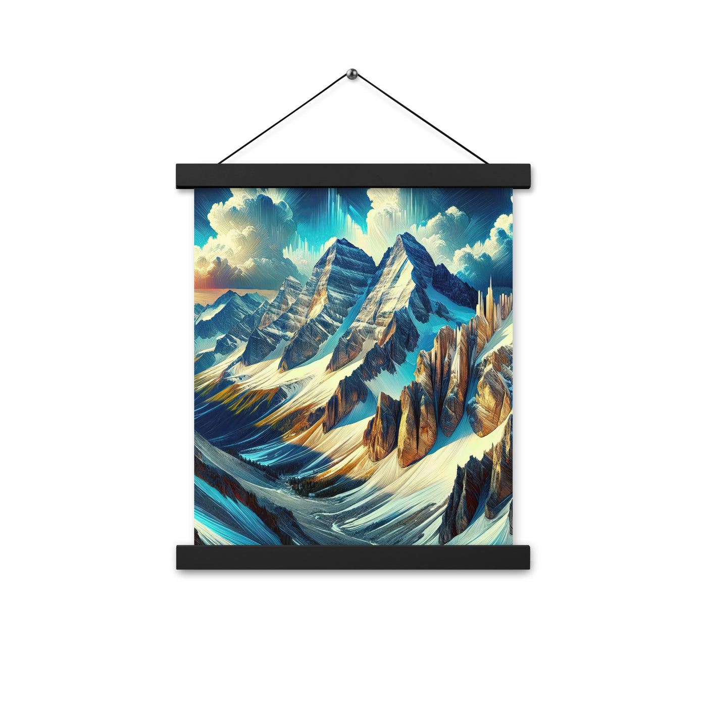 Majestätische Alpen in zufällig ausgewähltem Kunststil - Premium Poster mit Aufhängung berge xxx yyy zzz 27.9 x 35.6 cm